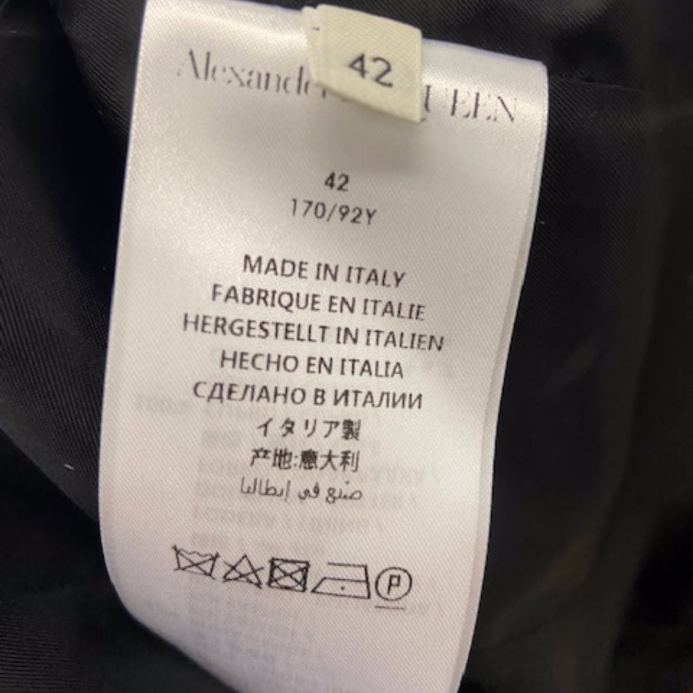 Alexander McQueen Black and Navy Satin-Trim Blazer - Picture 7 of 9